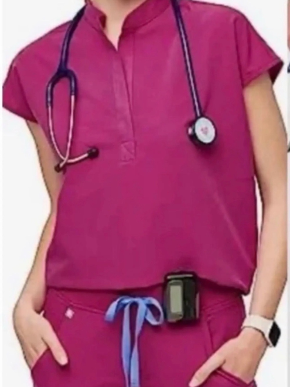 NWT FIGS Rafaela Oversized Scrub Top XXS Raspberry Sorbet